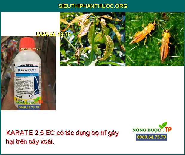 KARATE 2.5 EC có tác dụng bọ trĩ gây hại trên cây xoài.