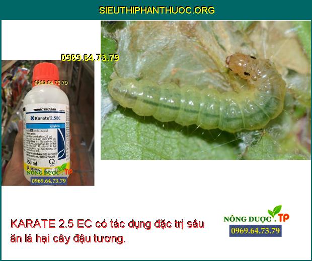 KARATE 2.5 EC có tác dụng đặc trị sâu ăn lá hại cây đậu tương.