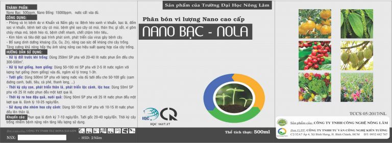 Phân bón vi lượng Nano cao cấp Nano Bạc - Nola