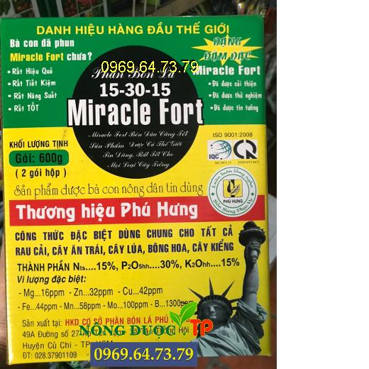 PHÂN BÓN LÁ 15-30-15 MIRACLE FORT-PHÉP LẠ TĂNG TRƯỞNG TRÊN CÂY TRỒNG