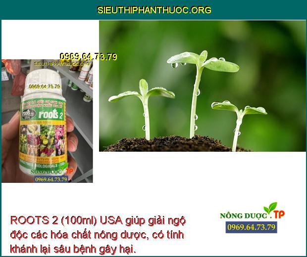 ROOTS 2 (100ml) USA giúp giải ngộ độc các hóa chất nông dược, có tính khánh lại sâu bệnh gây hại.