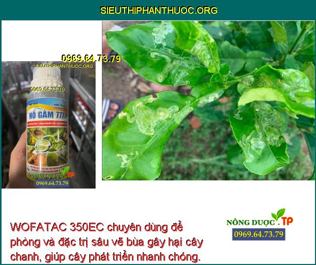 WOFATAC 350EC chuyên dùng để phòng và đặc trị sâu vẽ bùa gây hại cây chanh, giúp cây phát triển nhanh chóng. 