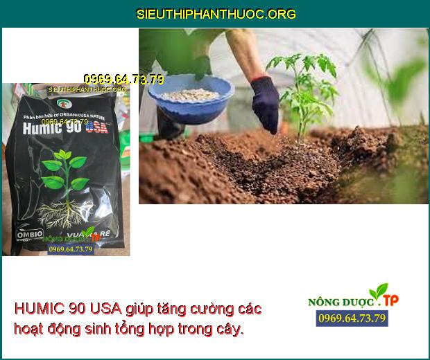 HUMIC 90 USA giúp tăng cường các hoạt động sinh tổng hợp trong cây.