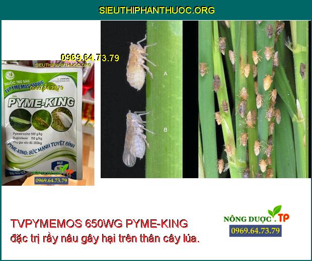 TVPYMEMOS 650WG PYME-KING đặc trị rầy nâu gây hại trên thân cây lúa. 
