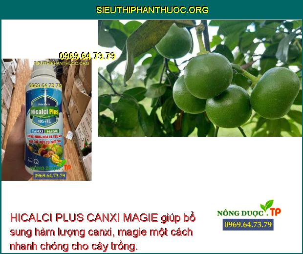 HICALCI PLUS CANXI MAGIE giúp bổ sung hàm lượng canxi, magie một cách nhanh chóng cho cây trồng.