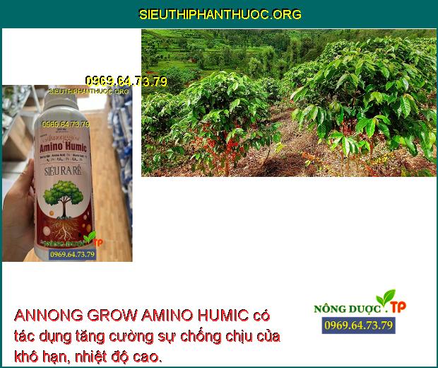 ANNONG GROW AMINO HUMIC có tác dụng tăng cường sự chống chịu của khô hạn, nhiệt độ cao.