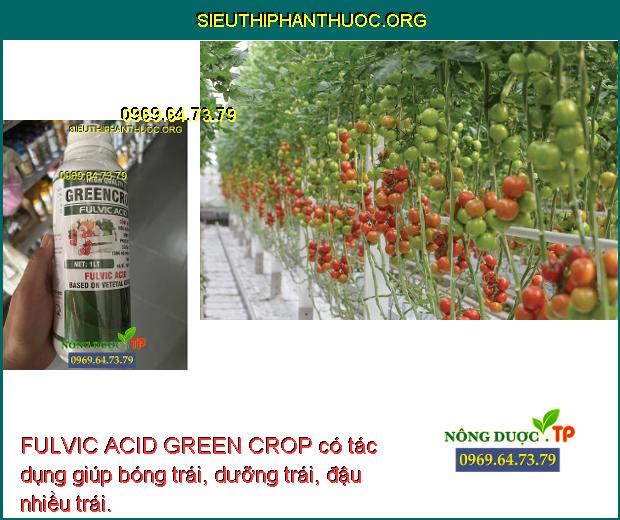 FULVIC ACID GREEN CROP có tác dụng giúp bóng trái, dưỡng trái, đậu nhiều trái.