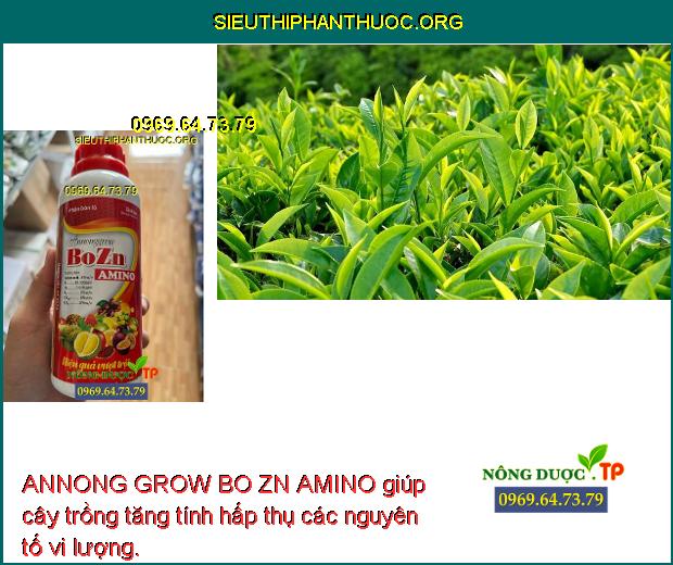 ANNONG GROW BO ZN AMINO giúp cây trồng tăng tính hấp thụ các nguyên tố vi lượng.