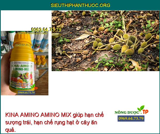 KINA AMINO AMINO MIX giúp hạn chế sượng trái, hạn chế rụng hạt ở cây ăn quả.